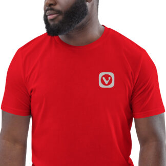 Classic red t-shirt with embroidered logo